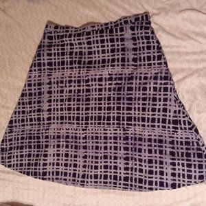 Navy and gray A-line skirt, dyed linear pattern